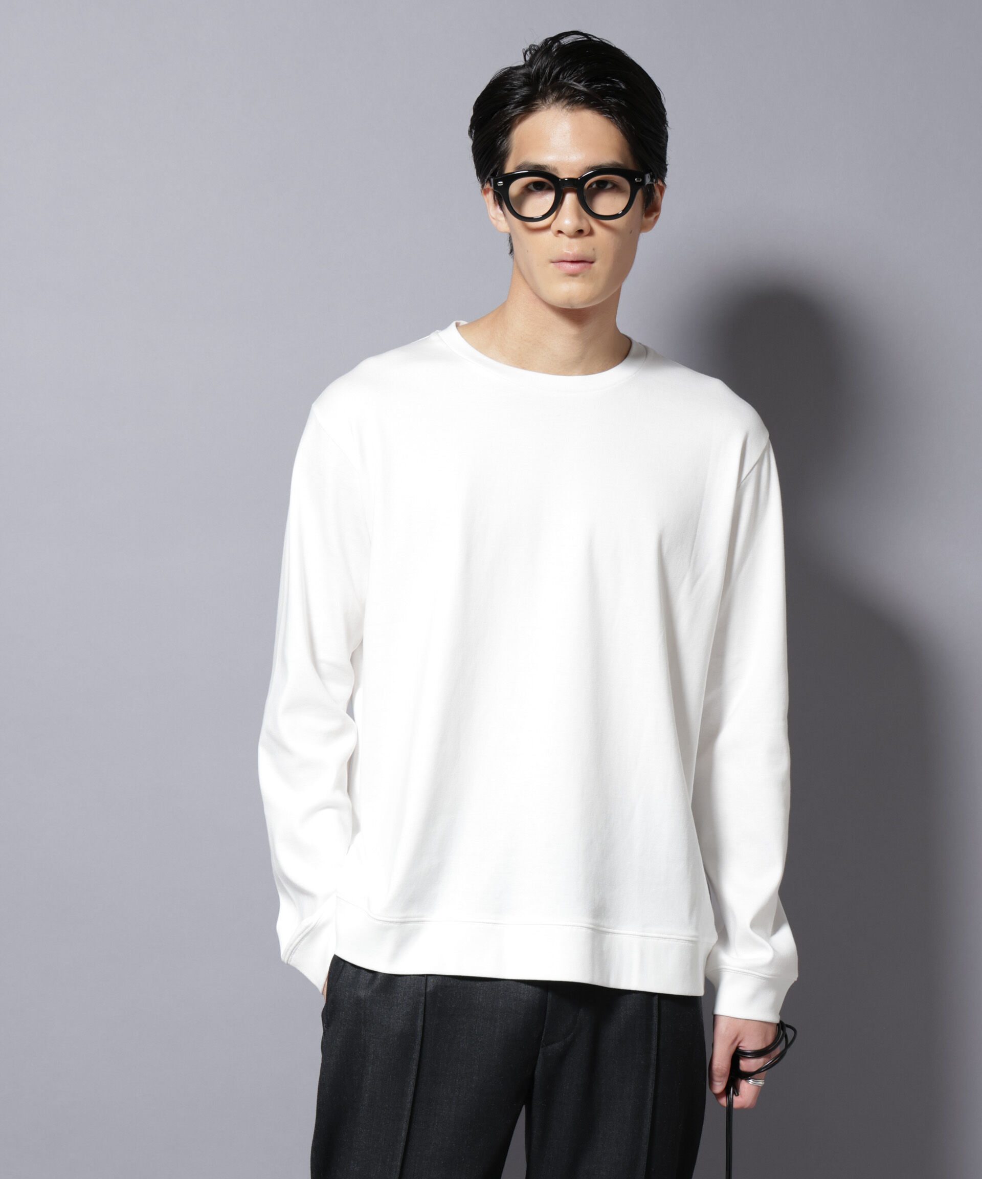 NANO universe「「FORMAL JERSEY」 クルーネックカットソー長袖」|Tシャツ・カットソー|