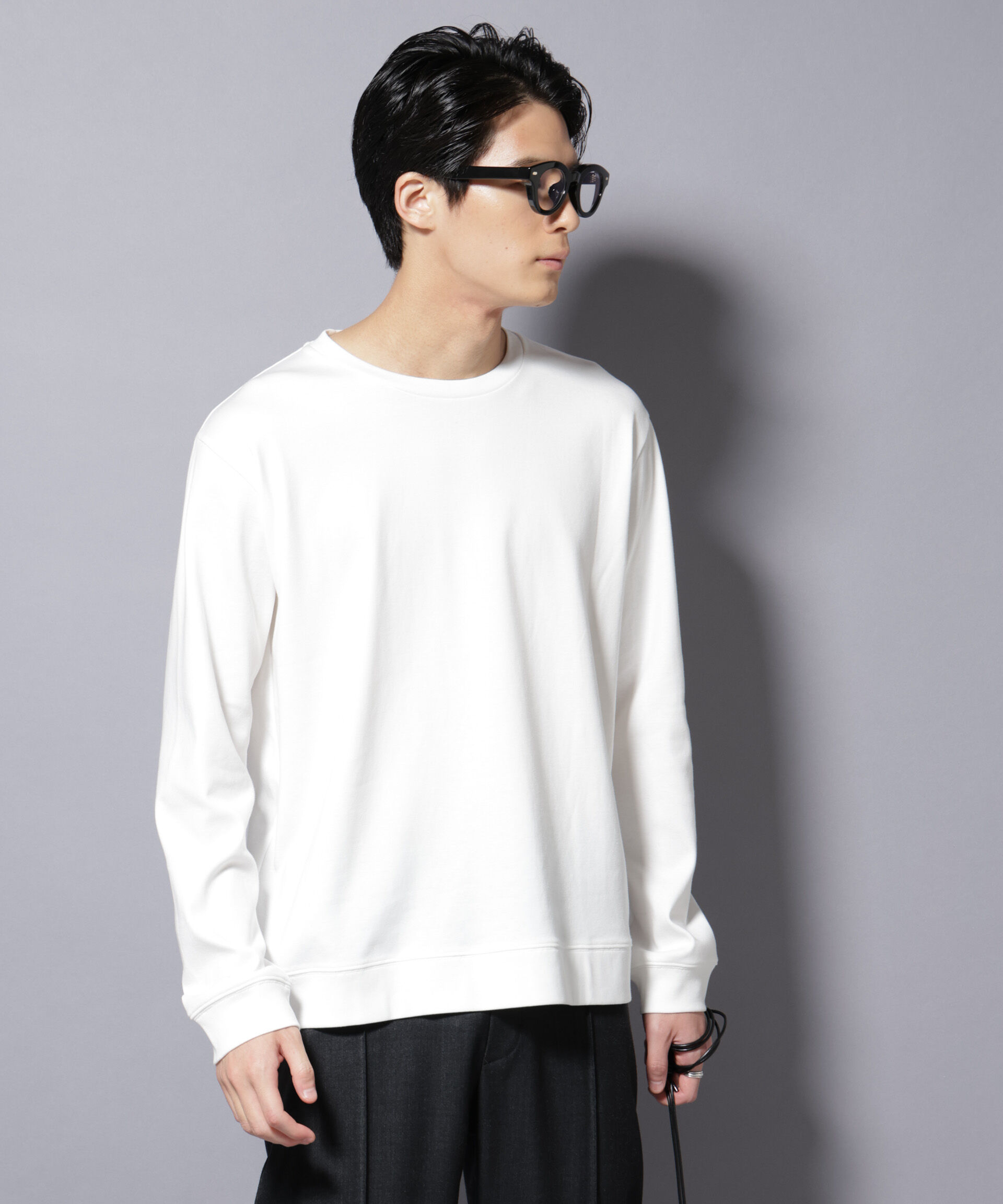 NANO universe「「FORMAL JERSEY」 クルーネックカットソー長袖」|Tシャツ・カットソー|