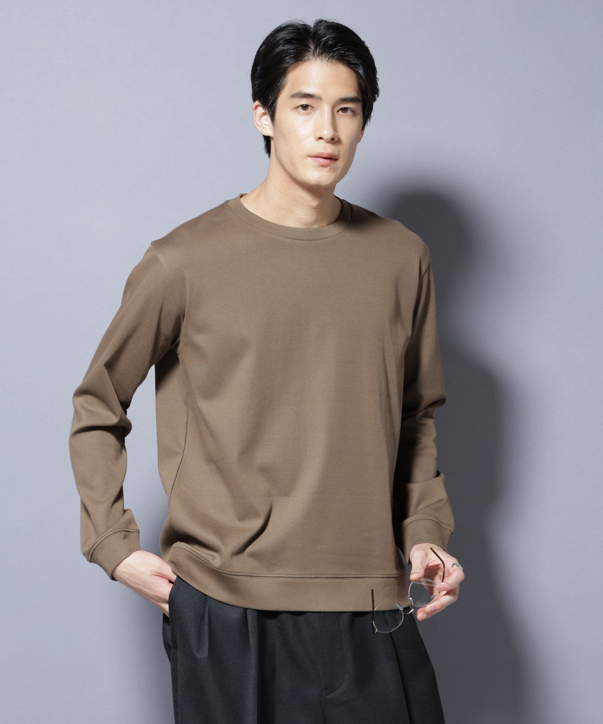 NANO universe「「FORMAL JERSEY」 クルーネックカットソー長袖」|Tシャツ・カットソー|