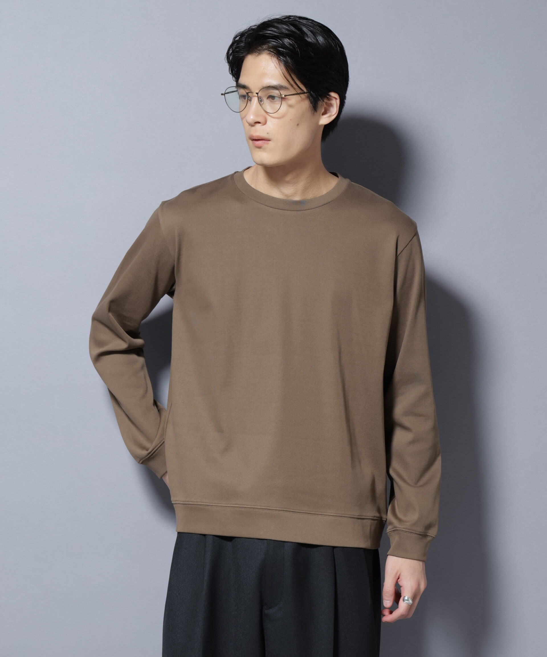 NANO universe「「FORMAL JERSEY」 クルーネックカットソー長袖」|Tシャツ・カットソー|