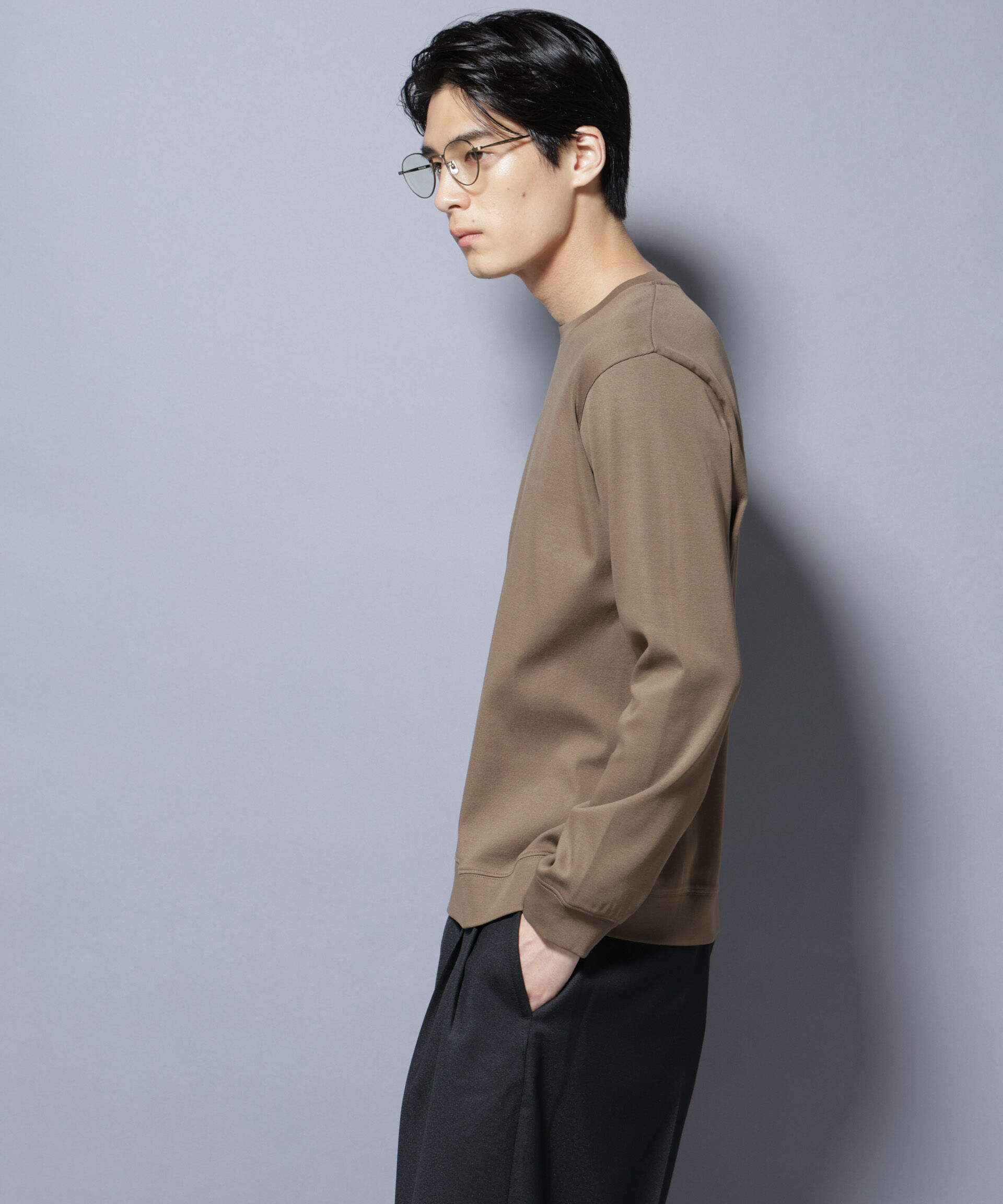 NANO universe「「FORMAL JERSEY」 クルーネックカットソー長袖」|Tシャツ・カットソー|