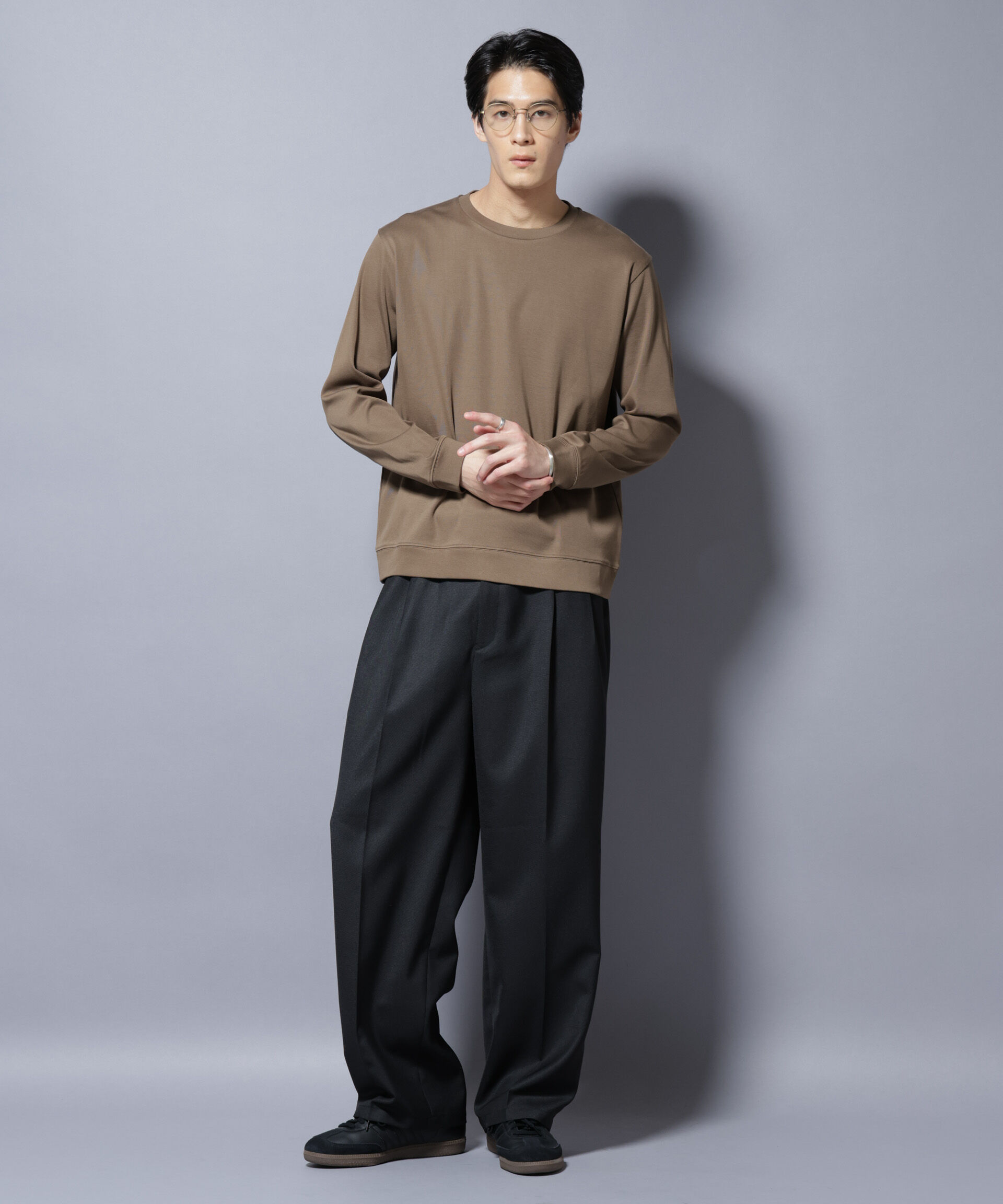 NANO universe「「FORMAL JERSEY」 クルーネックカットソー長袖」|Tシャツ・カットソー|