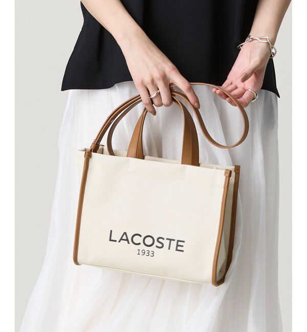 LACOSTE「ヘリテージキャンバス コットンキャンバストート 2WAY ショルダーバッグ」|トートバッグ|