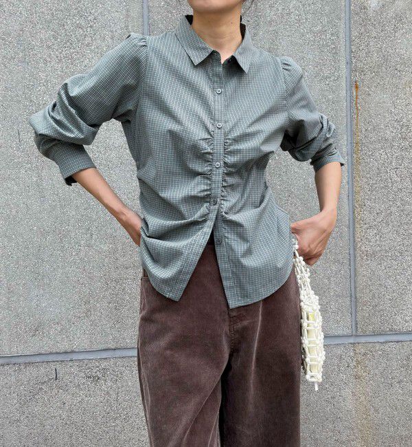 fredy emue「【WEB限定カラーあり】フロントギャザーコンパクトシャツ」|シャツ・ブラウス|