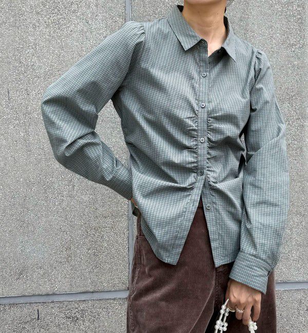 fredy emue「【WEB限定カラーあり】フロントギャザーコンパクトシャツ」|シャツ・ブラウス|