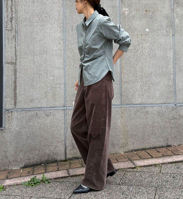 fredy emue「【WEB限定カラーあり】フロントギャザーコンパクトシャツ」|シャツ・ブラウス|