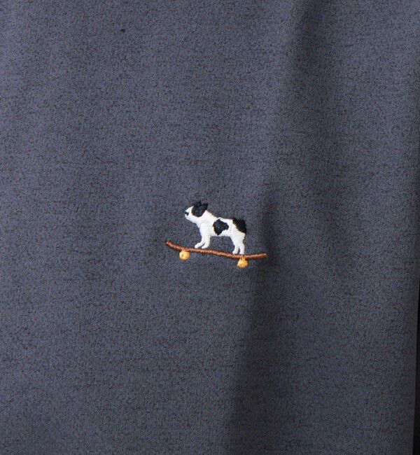 GLOSTER「【フレブル刺繍】フレンチブルドッグ刺繍 杢ダンボールロンT」|Tシャツ・カットソー|