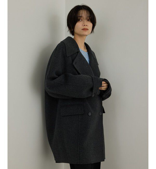 SALON adam et rope'「シャルムリバーショートPコート」|ピーコート|チャコール(06)