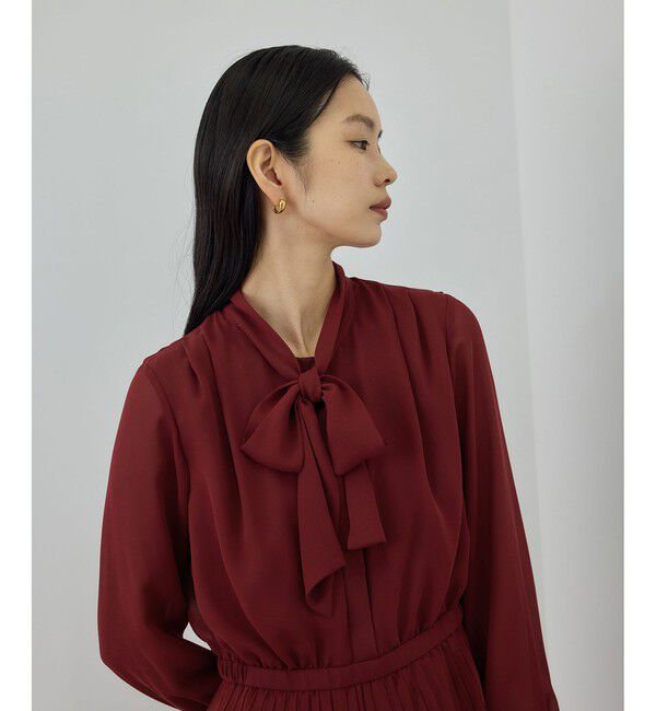 ROPE「ジョーゼットシフォンプリーツワンピース/26SS」|ワンピース|