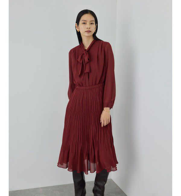 ROPE「ジョーゼットシフォンプリーツワンピース/26SS」|ワンピース|