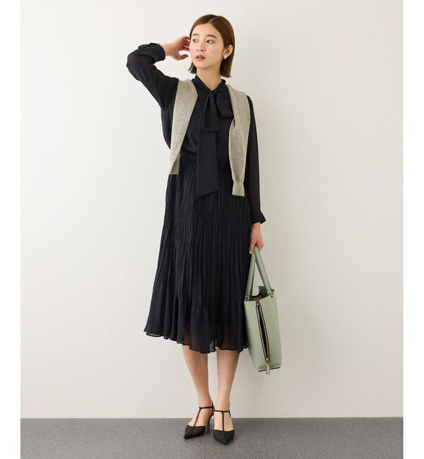 ROPE「ジョーゼットシフォンプリーツワンピース/26SS」|ワンピース|