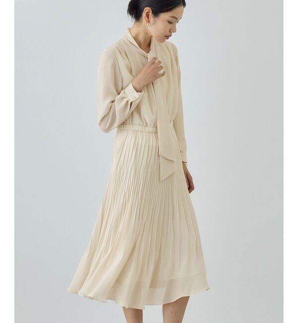 ROPE「ジョーゼットシフォンプリーツワンピース/26SS」|ワンピース|