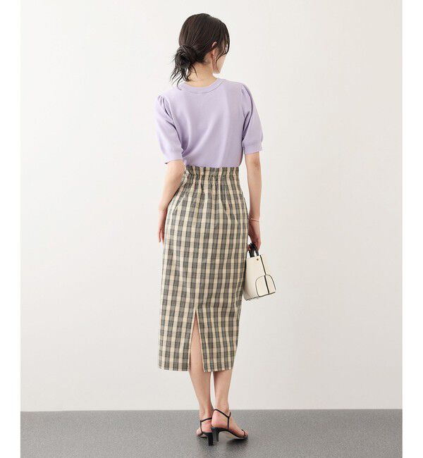 ROPE「[美人スカート]【DEVEAUX(デヴォー)】別注ハイストレッチチェックポケット付きタイトスカート/イージーケア」|スカート|