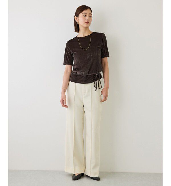 ROPE「【J'aDoRe・一部店舗限定サイズ】紐チョーカー付きシアーベロアTシャツ/イージーケア」|Tシャツ・カットソー|