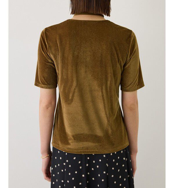 ROPE「【J'aDoRe・一部店舗限定サイズ】紐チョーカー付きシアーベロアTシャツ/イージーケア」|Tシャツ・カットソー|