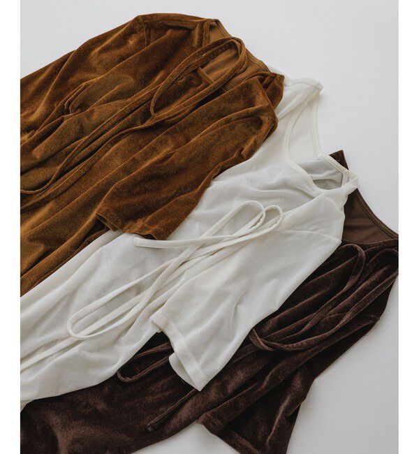 ROPE「【J'aDoRe・一部店舗限定サイズ】紐チョーカー付きシアーベロアTシャツ/イージーケア」|Tシャツ・カットソー|