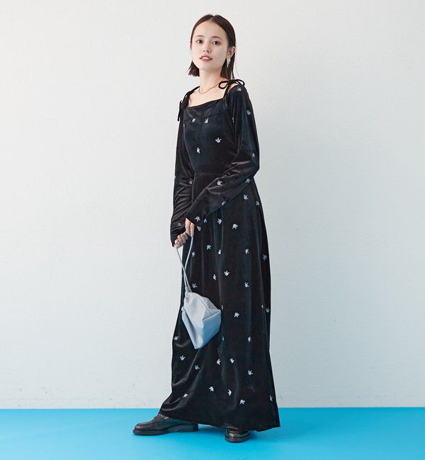  「《WEB限定》26AWフラワーベロアワンピース」|ワンピース|