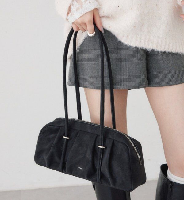  「《新色BLK》ロングハンドワイドBAG」|トートバッグ|
