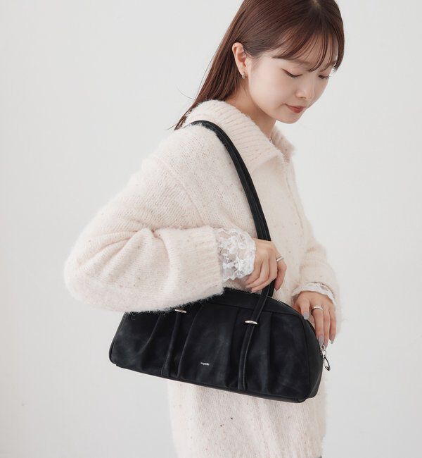 「《新色BLK》ロングハンドワイドBAG」|トートバッグ|