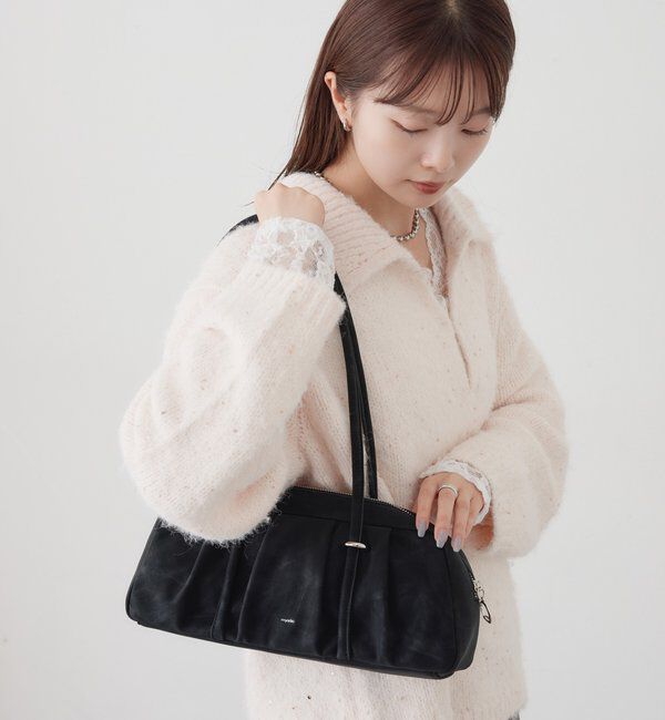  「《新色BLK》ロングハンドワイドBAG」|トートバッグ|