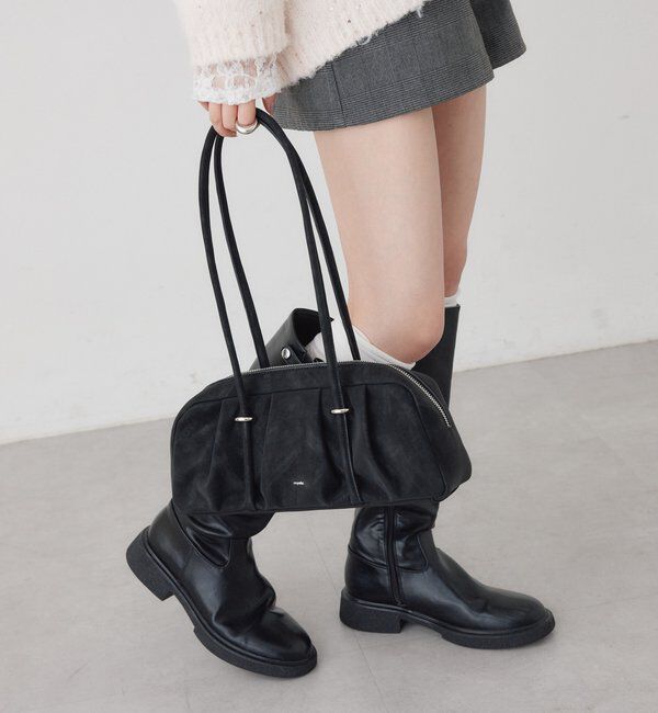  「《新色BLK》ロングハンドワイドBAG」|トートバッグ|