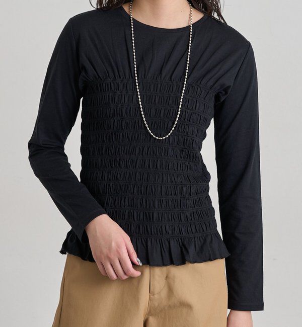  「シャーリングカットソー」|Tシャツ・カットソー|ブラック