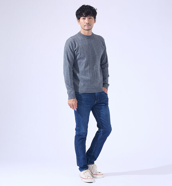 ABAHOUSE「【カシミヤタッチ】プルオーバー クルーネック ニット / ウォッシャブル」|ニット・セーター|