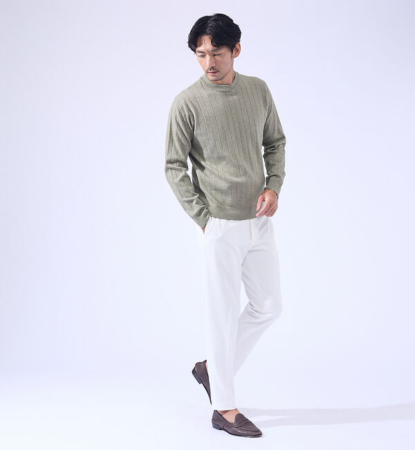 ABAHOUSE「【カシミヤタッチ】プルオーバー クルーネック ニット / ウォッシャブル」|ニット・セーター|