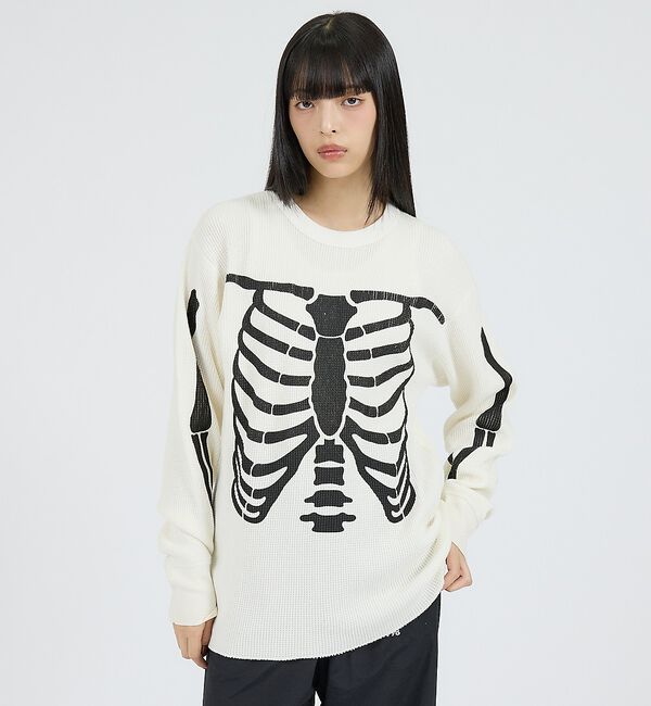 ABAHOUSE「【Healthknit / ヘルスニット】サーマルニット ワッフル ボーンズプリ」|スウェット・ジャージ|