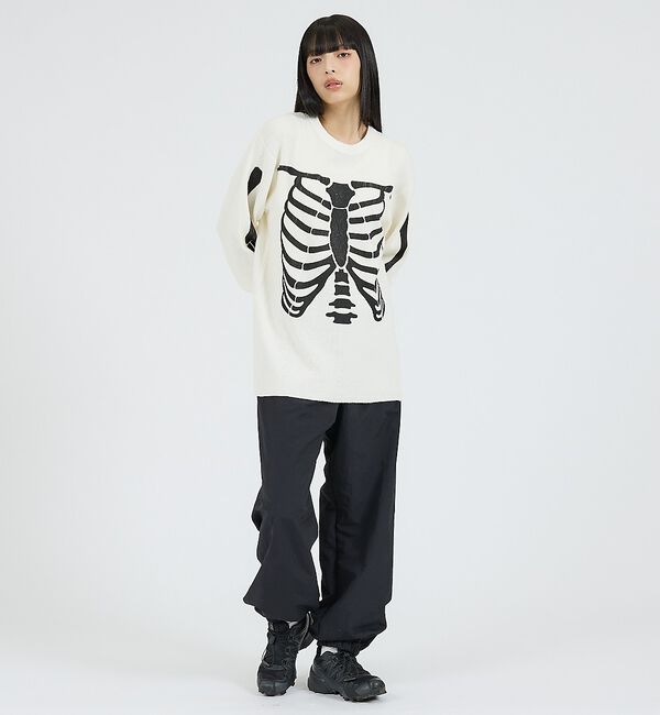 ABAHOUSE「【Healthknit / ヘルスニット】サーマルニット ワッフル ボーンズプリ」|スウェット・ジャージ|