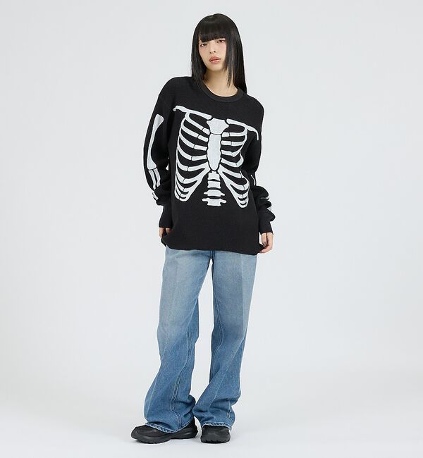 ABAHOUSE「【Healthknit / ヘルスニット】サーマルニット ワッフル ボーンズプリ」|スウェット・ジャージ|
