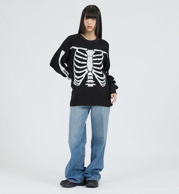 ABAHOUSE「【Healthknit / ヘルスニット】サーマルニット ワッフル ボーンズプリ」|スウェット・ジャージ|