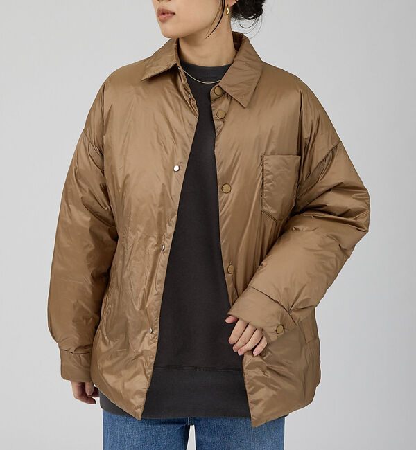 Rouge vif「【upper hights/アッパーハイツ】GENEVE ダウンシャツブルゾン」|ダウン|ブラウン
