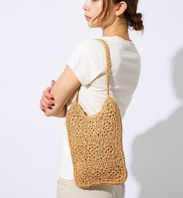 Rouge vif「【Swaraj /スワラージ】手編みペーパーラフィアBAG/トートバッグ/ハンド」|トートバッグ|