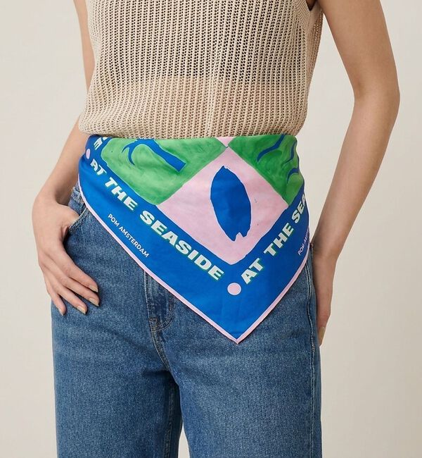 Rouge vif「【POM Amsterdam/ポム アムステルダム】SHAWL スカーフ / S」|マフラー|ブルー