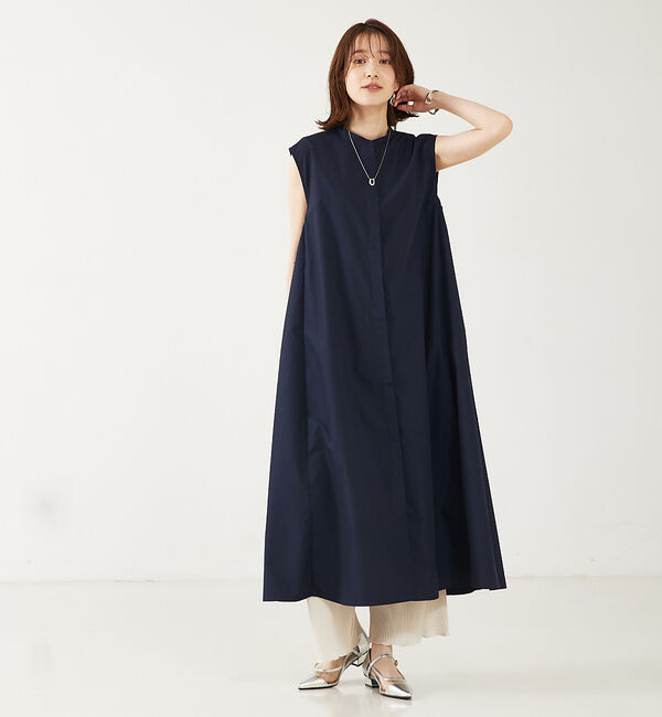 abahouse mavie「【大人のいちまんワンピ】ブロードノースリシャツワンピ」|ワンピース|