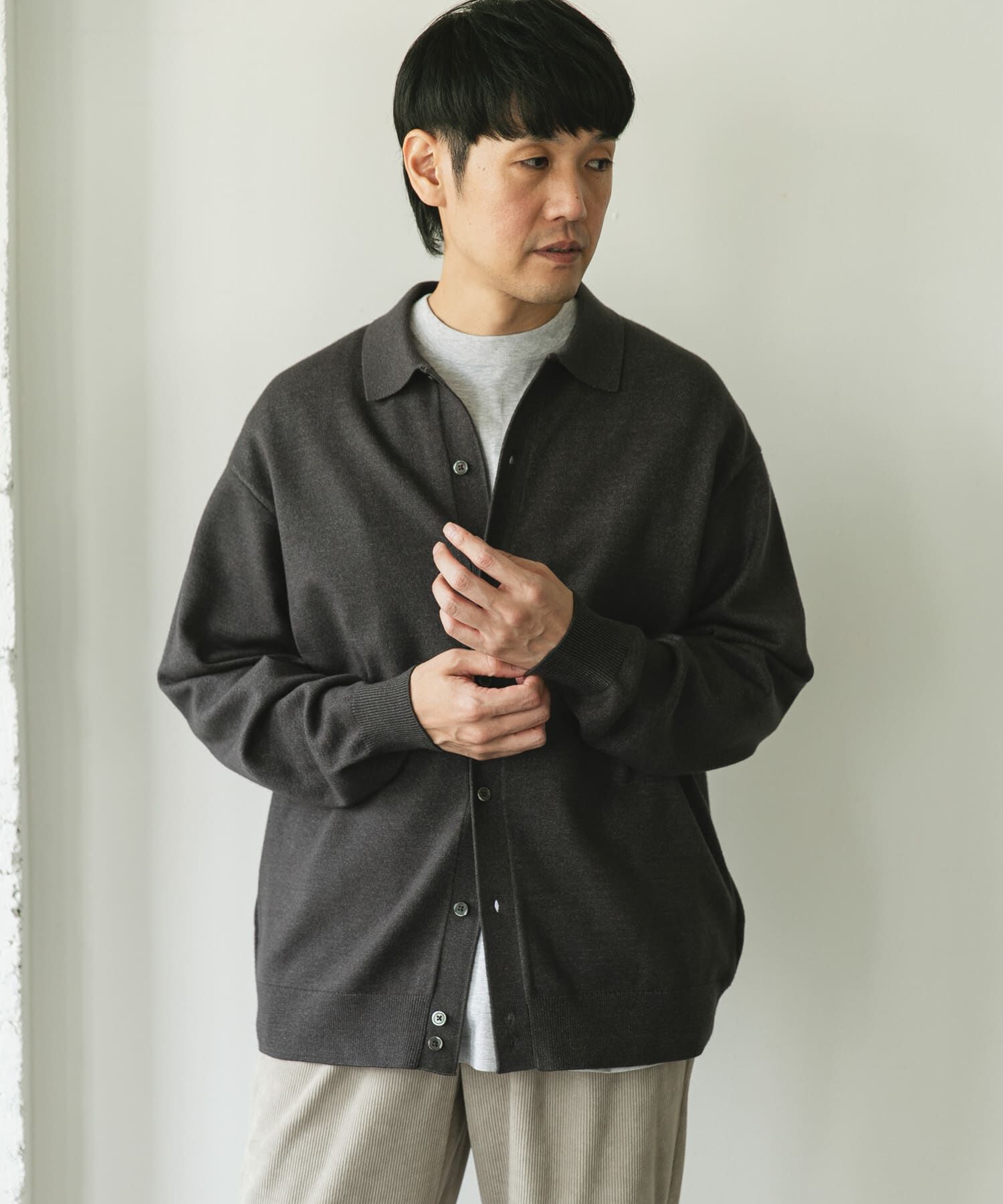 URBAN RESEARCH DOORS「『XLｻｲｽﾞ/WEB限定/仁村紗和さん着用』『UR TECH 200日ﾆｯﾄ』ｼｬﾂ ｶｰ」|カーディガン|