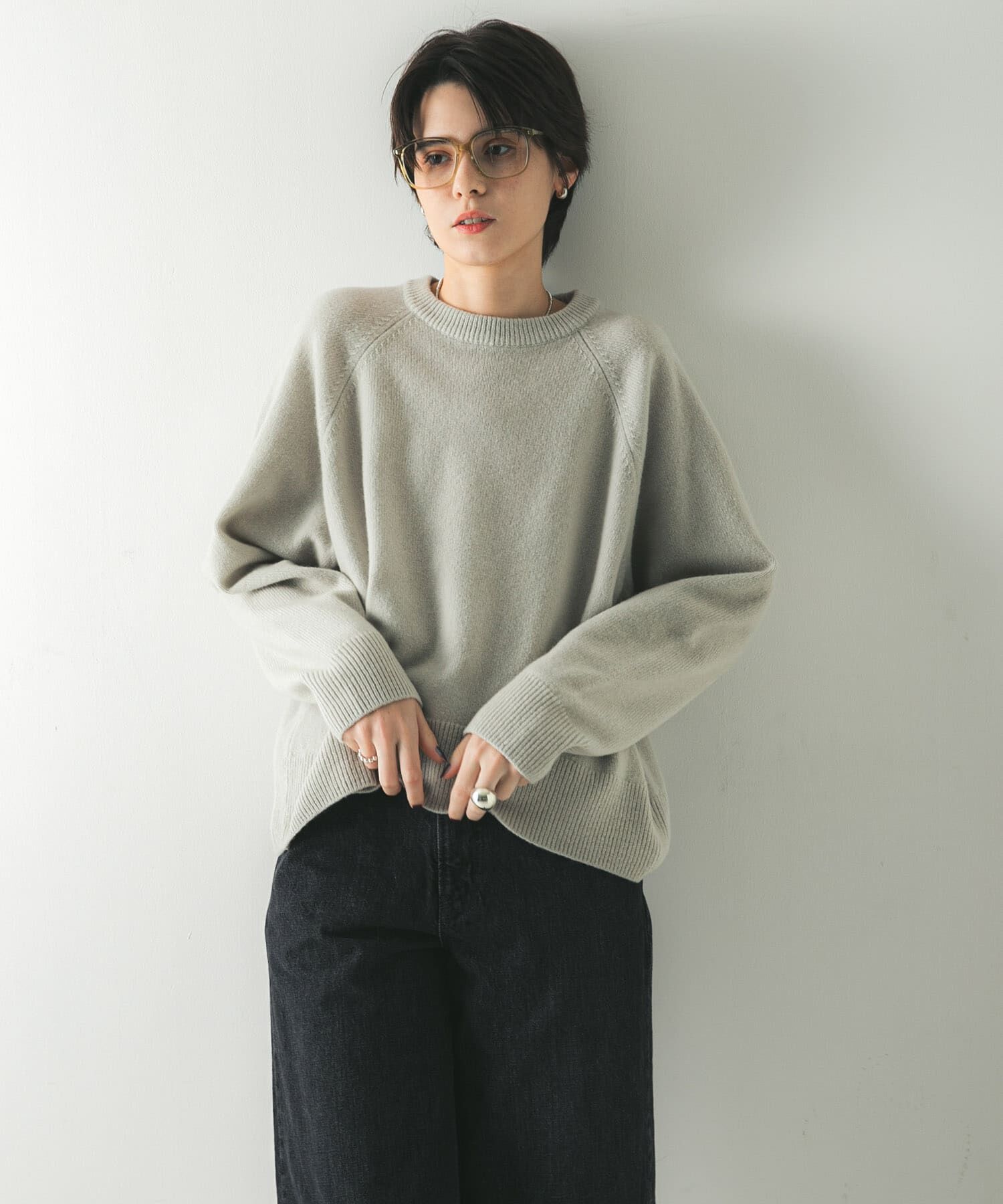 URBAN RESEARCH「カシミヤ強縮クルーネックニット」|ニット・セーター|