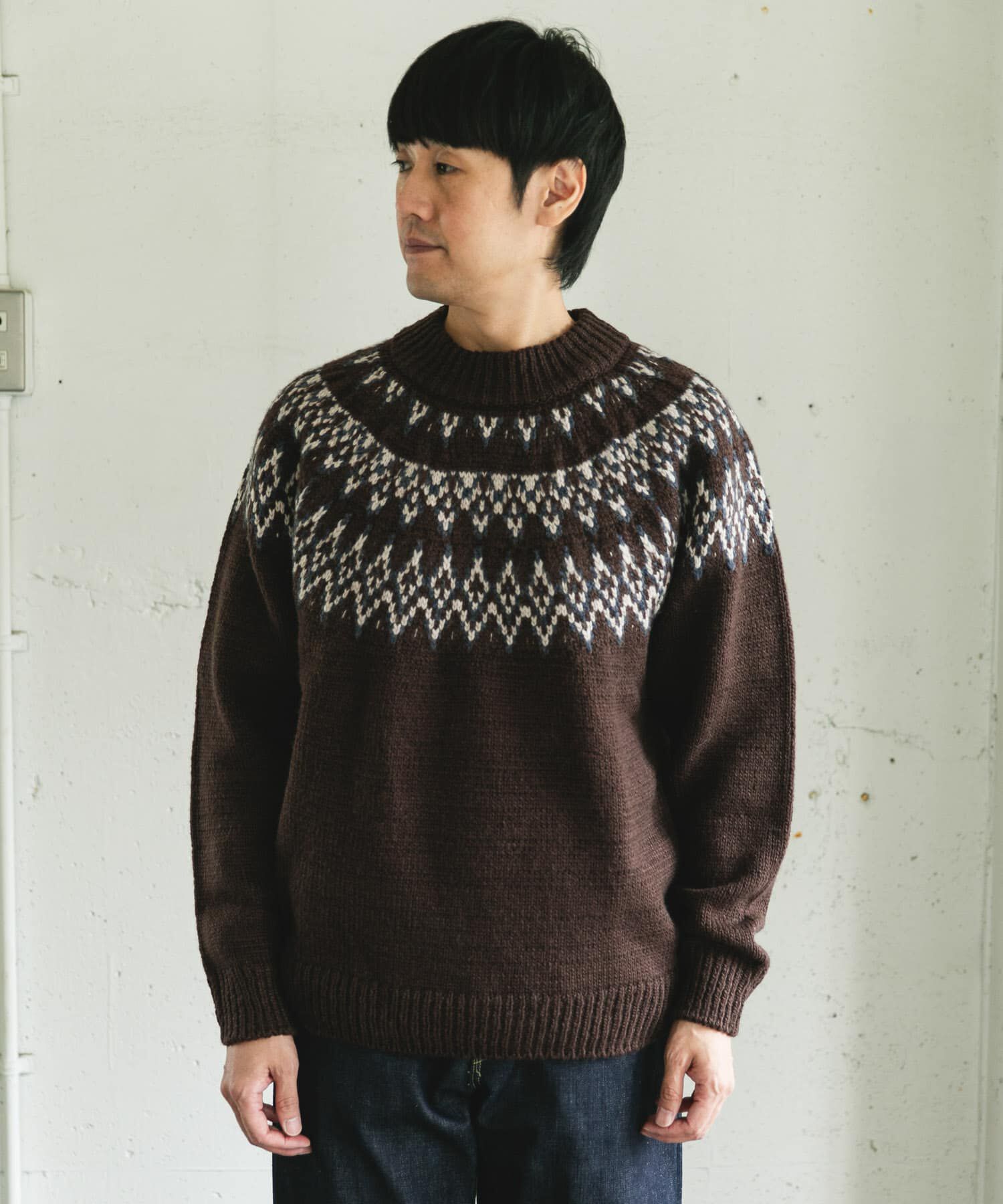 URBAN RESEARCH DOORS「求心柄モックネックニット」|ニット・セーター|
