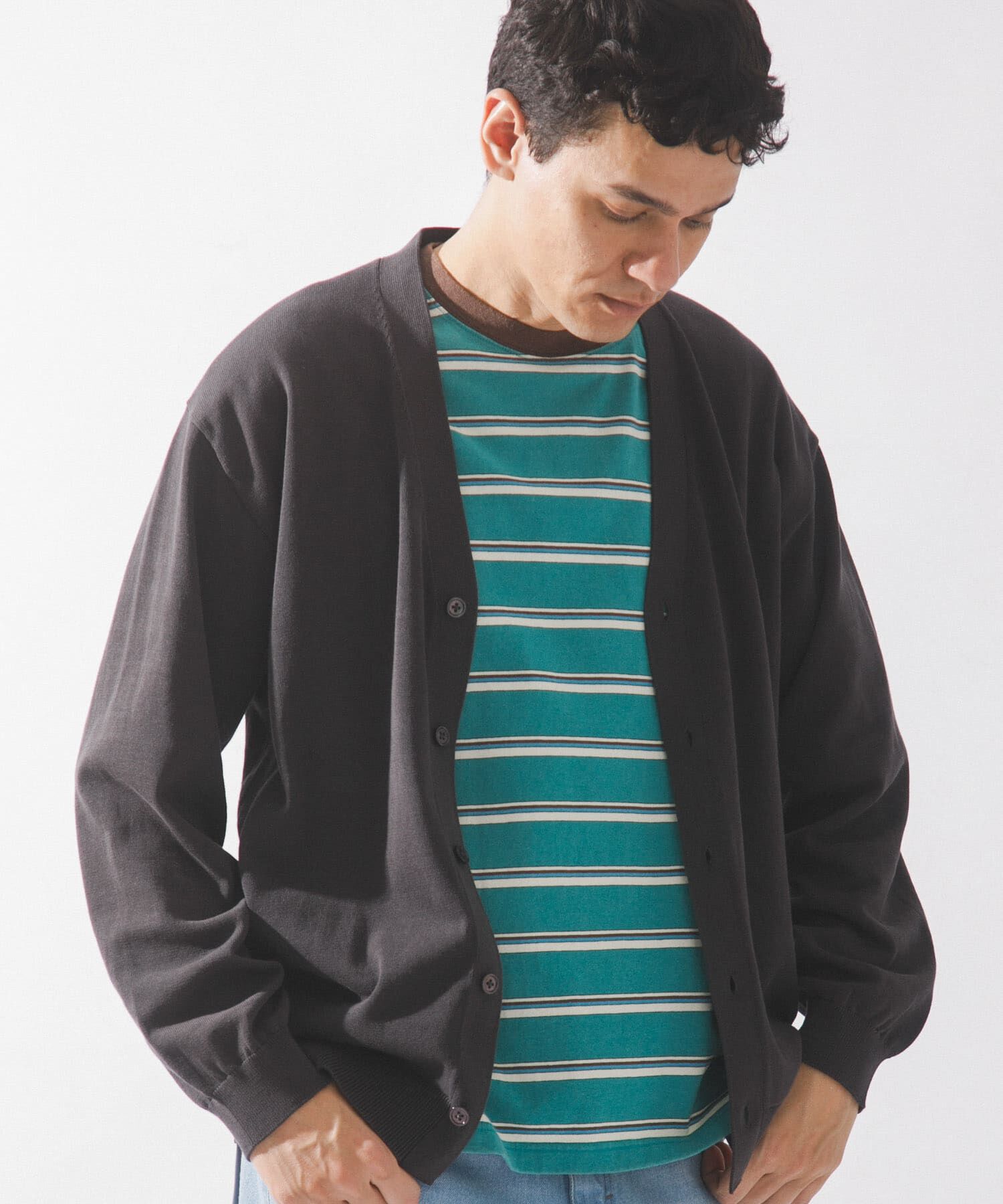 Sonny Label 「強撚コットンニットカーディガン」|カーディガン|チャコールグレー