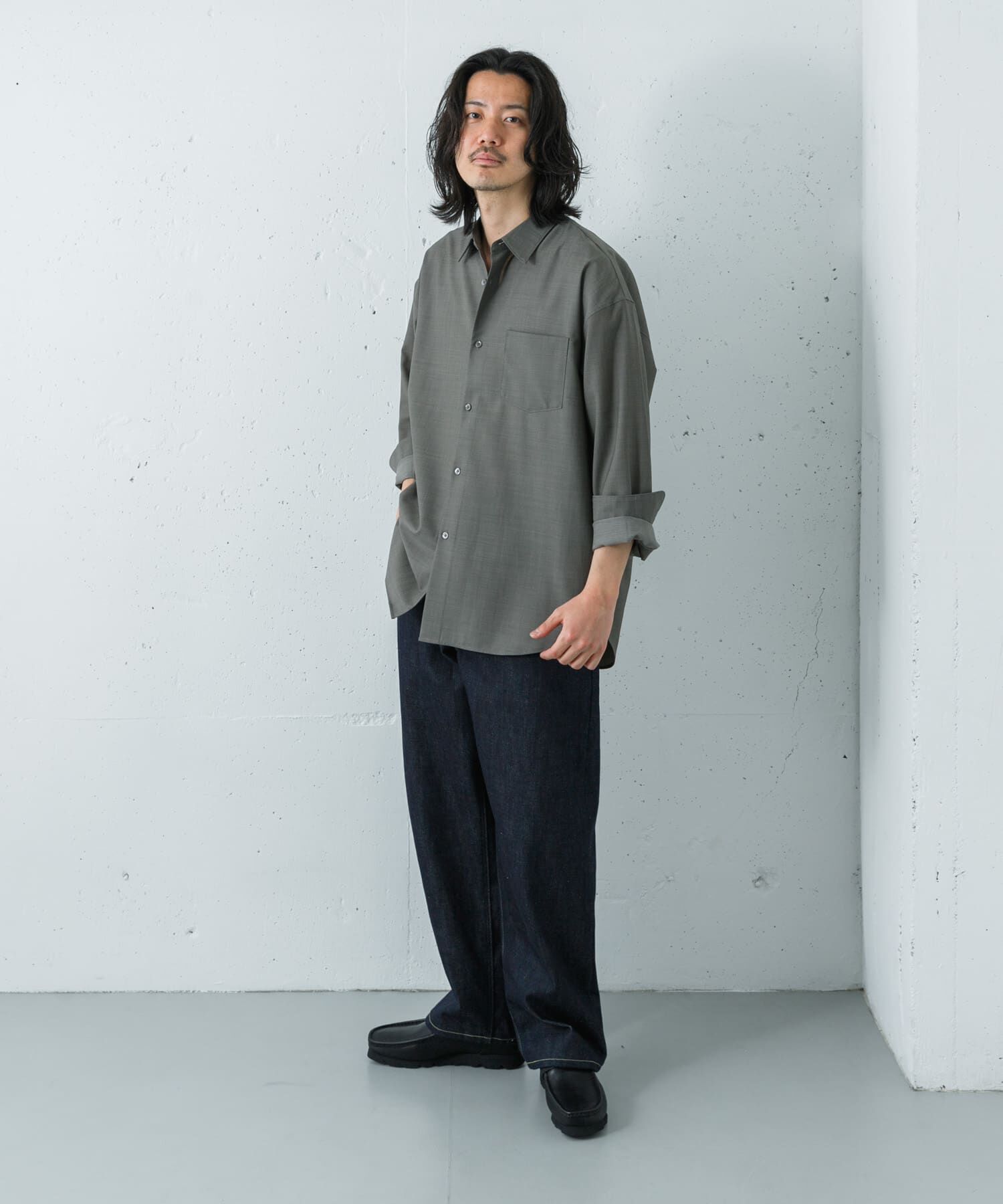 URBAN RESEARCH「『洗濯可/防シワ/接触冷感』WASHABLE WOOL OVER SHIRTS」|シャツ・ブラウス|