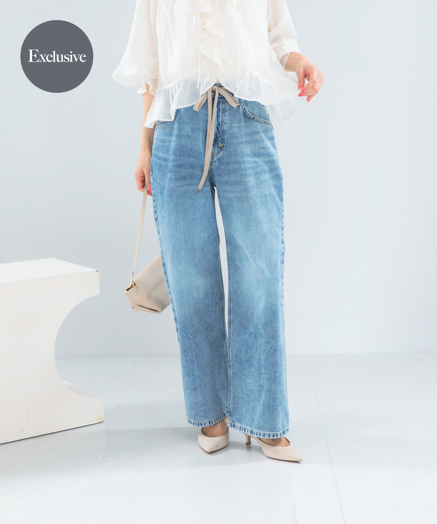 URBAN RESEARCH ROSSO「『別注』Lee&times;ROSSO　STRING DENIM PANTS」|デニム|ライトインディゴブル