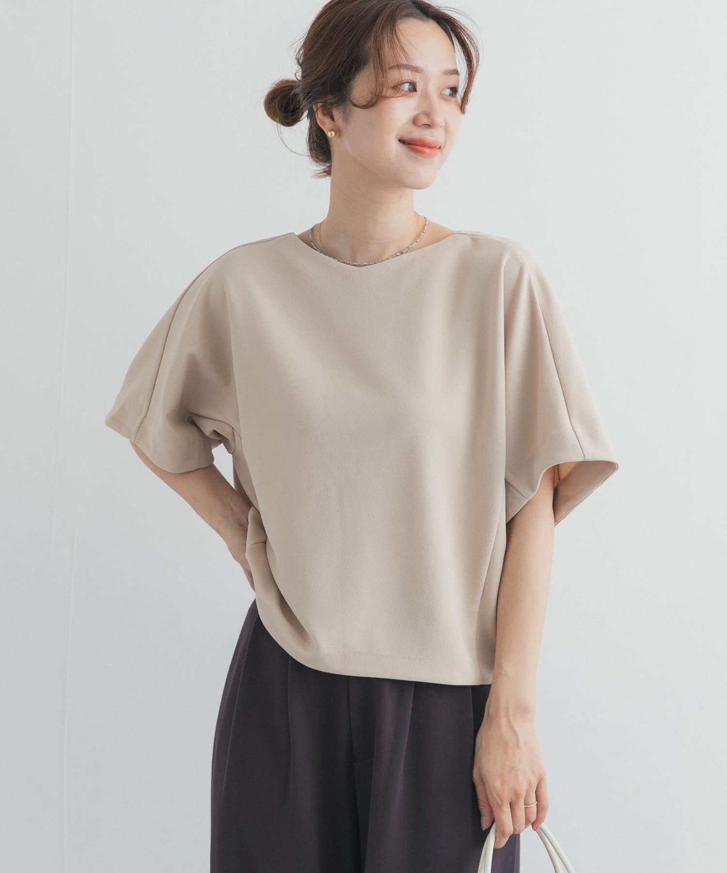 URBAN RESEARCH DOORS「カットジョーゼットVネックプルオーバー」|Tシャツ・カットソー|