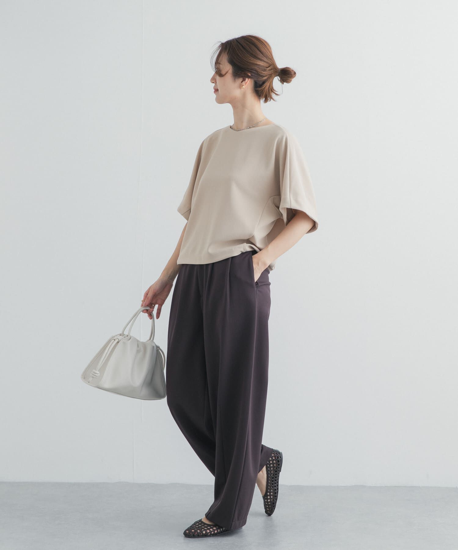 URBAN RESEARCH DOORS「カットジョーゼットVネックプルオーバー」|Tシャツ・カットソー|
