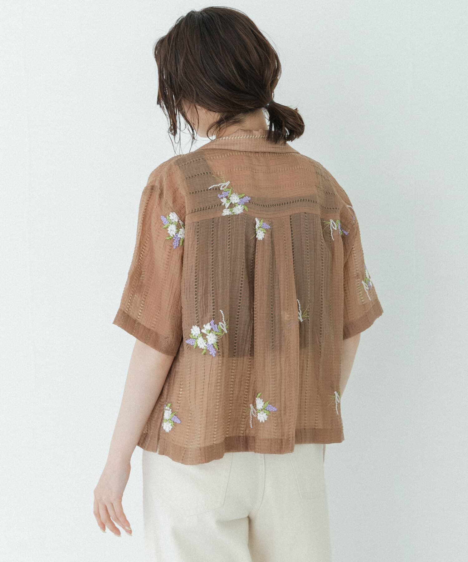 Sonny Label 「フラワー刺繍ジャガードシャツ」|シャツ・ブラウス|