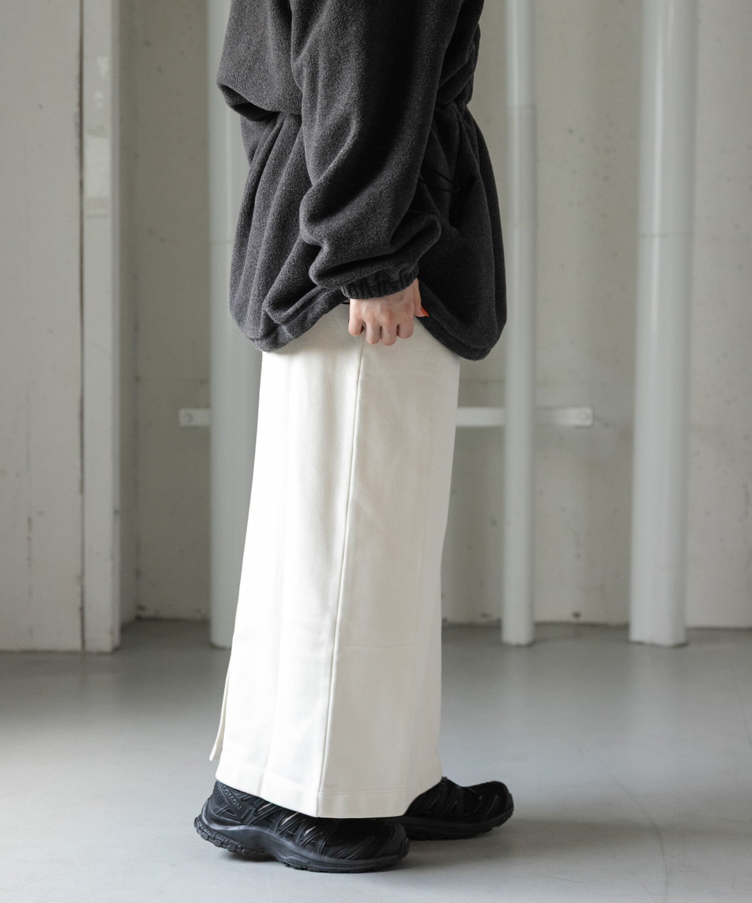 URBAN RESEARCH DOORS「FORK&SPOON　コンビウエストストレートスカート」|スカート|アイボリー
