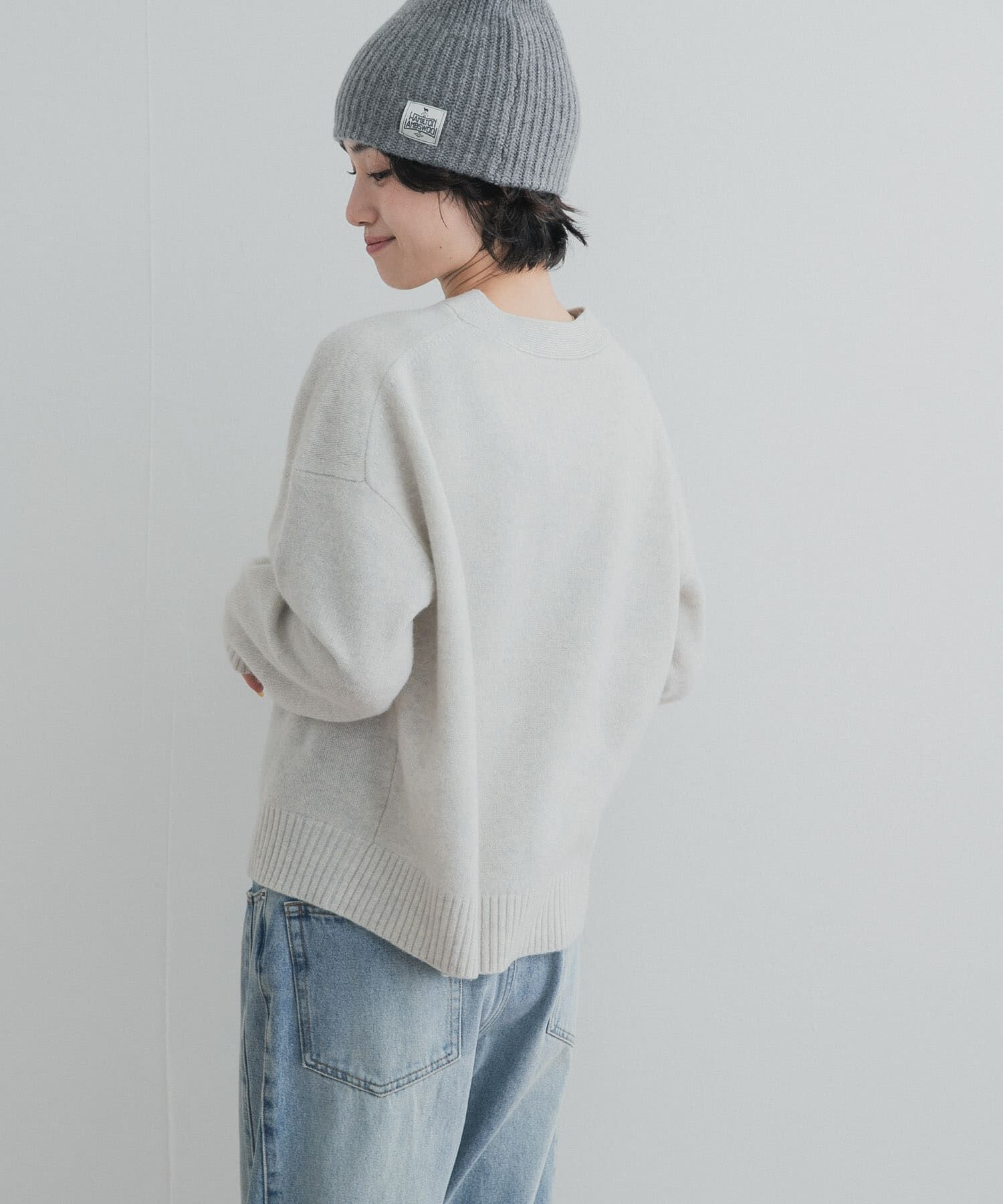 URBAN RESEARCH DOORS「AQUAウールカシミヤVネックカーディガン」|ニット・セーター|