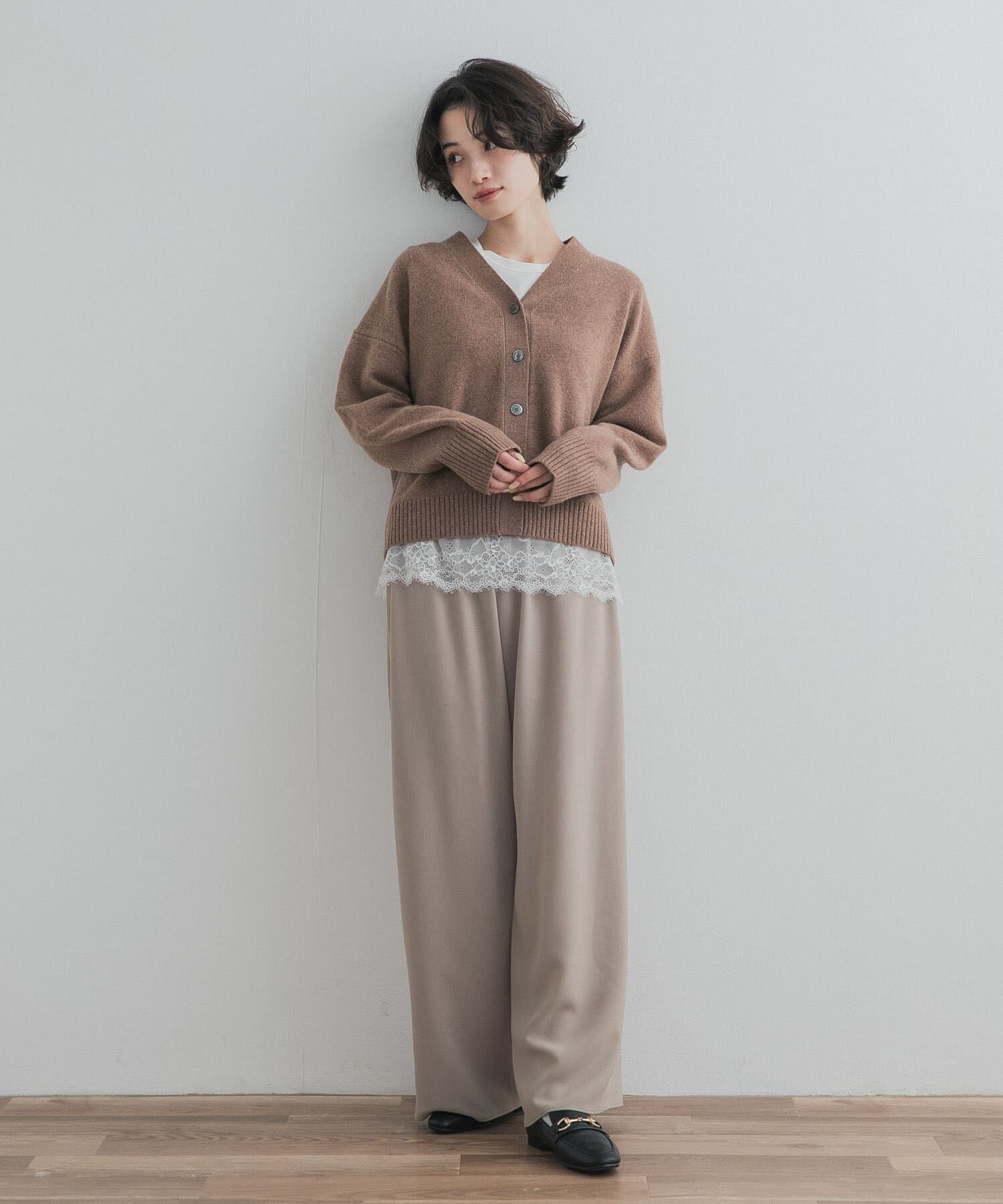 URBAN RESEARCH DOORS「AQUAウールカシミヤVネックカーディガン」|ニット・セーター|