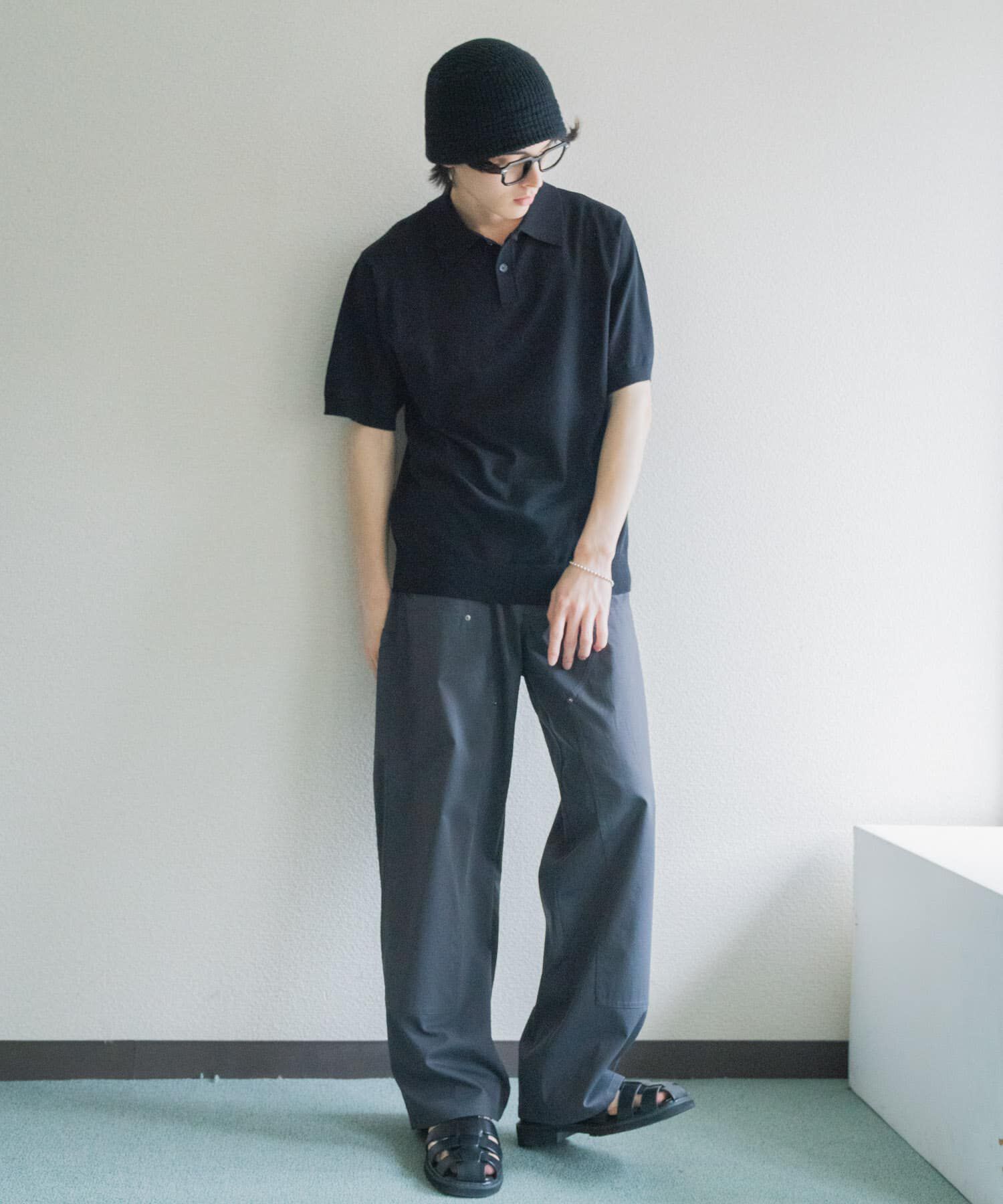 SENSE OF PLACE by URBAN RESEARCH「『洗濯可』ストレッチニットポロショートスリーブTシャツ」|ニット・セーター|