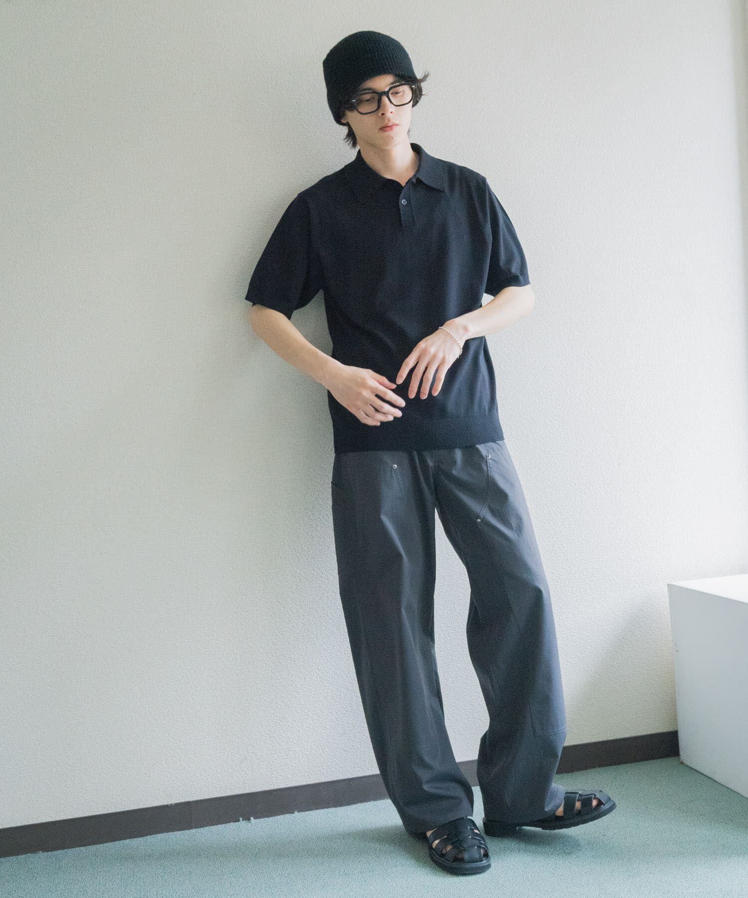 SENSE OF PLACE by URBAN RESEARCH「『洗濯可』ストレッチニットポロショートスリーブTシャツ」|ニット・セーター|